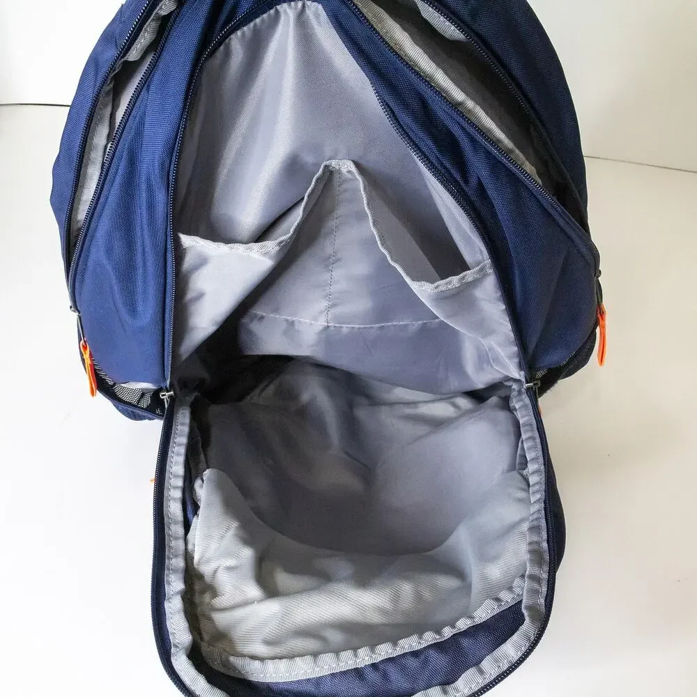 Under Armour UA Storm Hustle 4.0 Backpack Navy Blue Orange Laptop School Bag